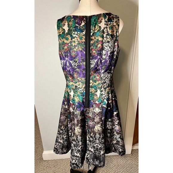 VTG CB Brand Satin Dress Dark Moody Floral Fairy Grunge Goth Party Event Sz 12 - Picture 4 of 10